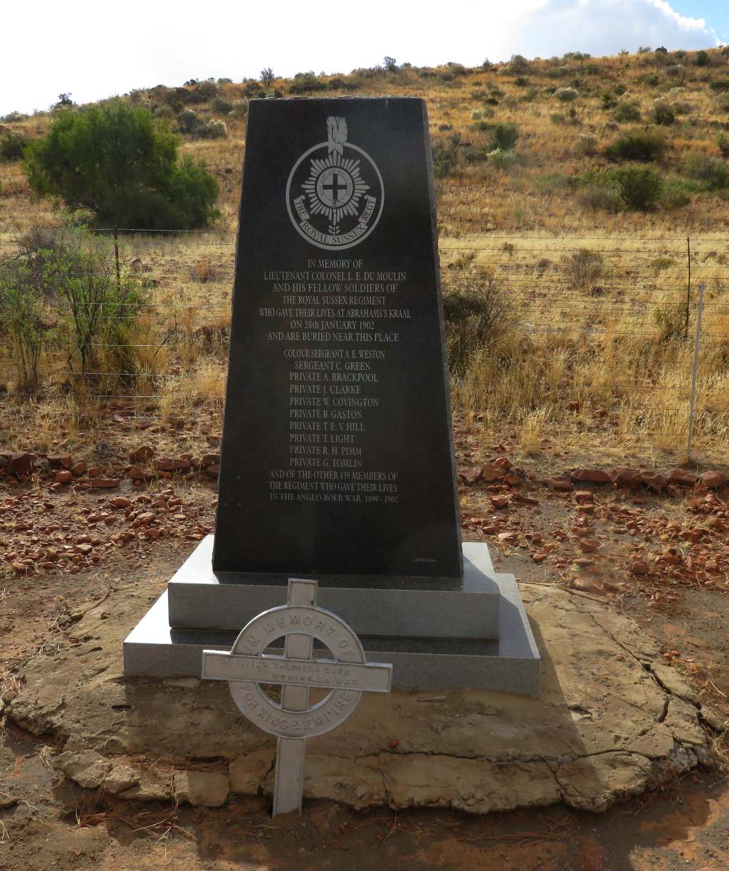 Fauresmith brit war graves at Kalkfontein dam